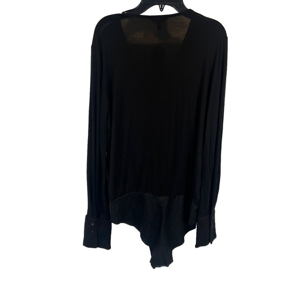 Violets & Roses Black Surplice Knit Bodysuit - Picture 4 of 6